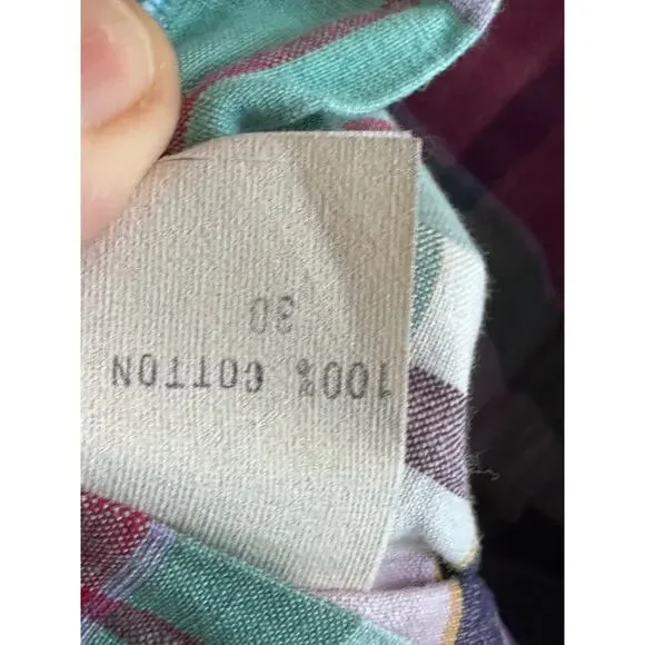 Vintage Polo Ralph Lauren Plaid Madras Golf Pants W 29 High Waist Classic Prep